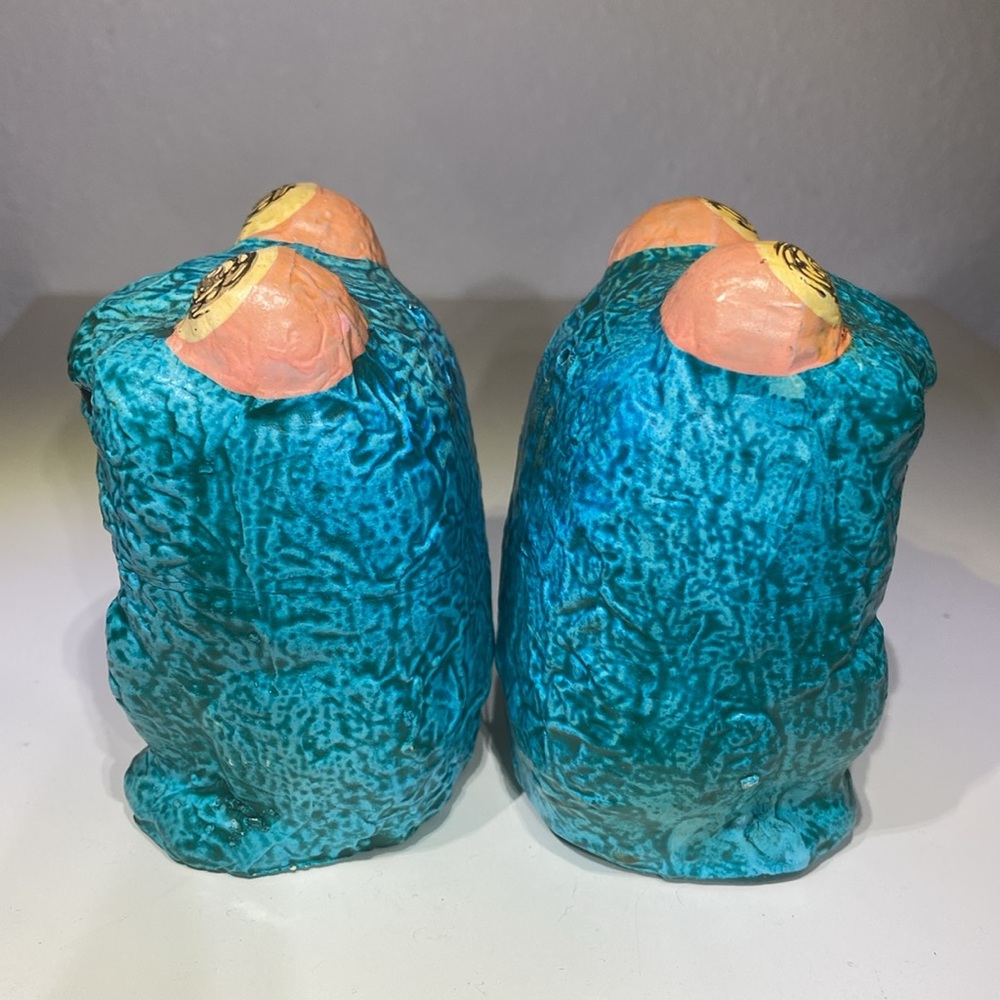 Extremely RARE Vintage MCM Psychedelic Frog Textured Salt & Pepper Shakers - Picture 5 of 11